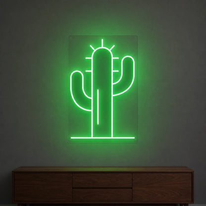 Saguaro Cactus With Spine Lines LED Neon Sign Garage Man Cave Neon Sign size image
