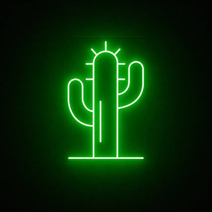 Saguaro Cactus With Spine Lines LED Neon Sign Garage Man Cave Neon Sign main product image
