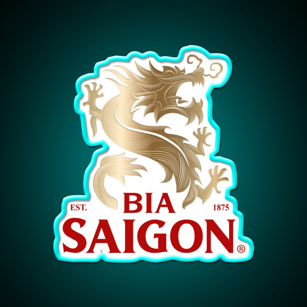 Saigon Beer Bar Decor Led Neon Sign Rgb Color - Size and dimension reference