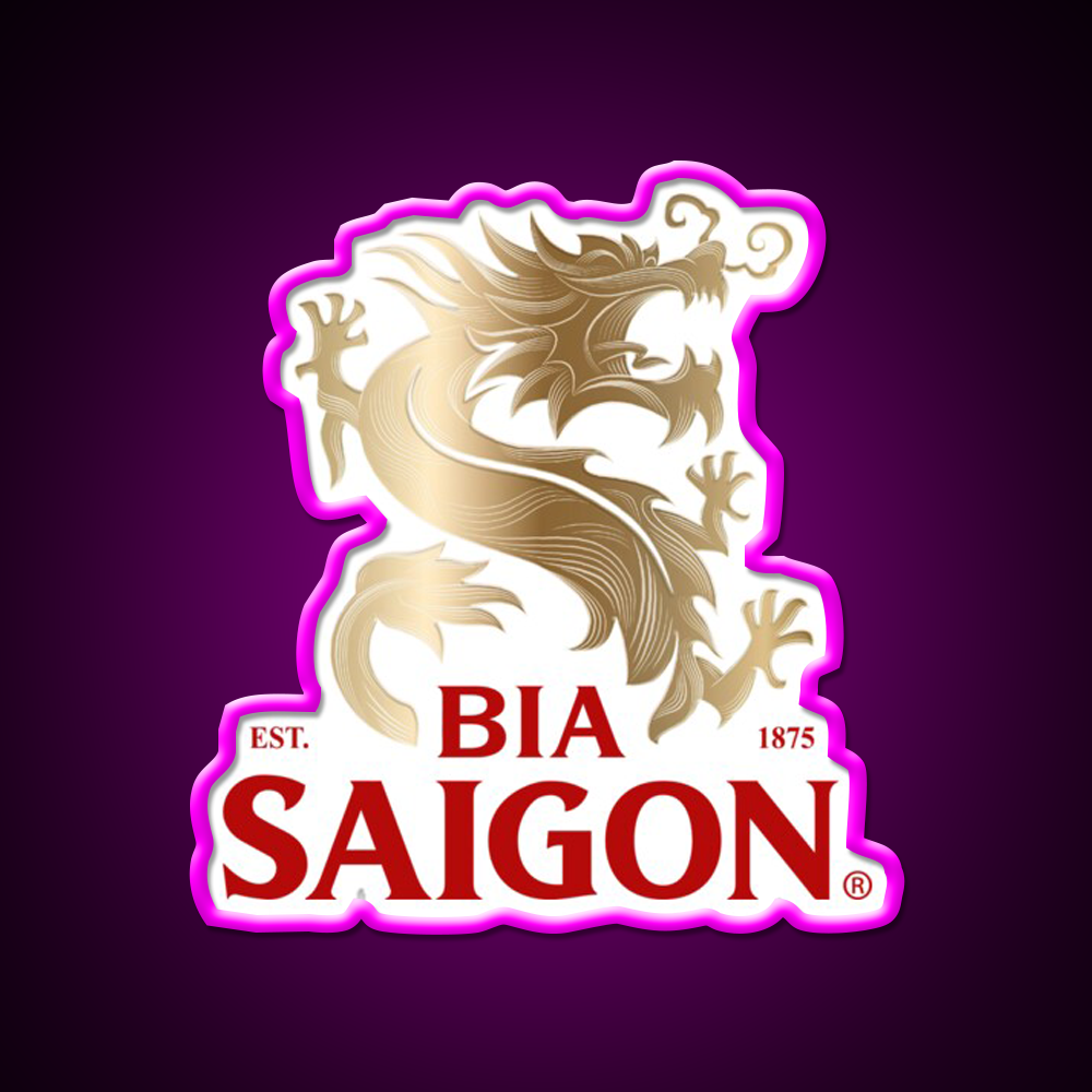 Saigon Beer Bar Decor Led Neon Sign Rgb Color - Neon sign mounted on wall in room