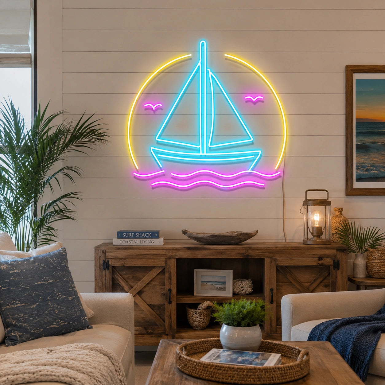 Sailboat Lake Neon Sign LED Neon Sign real lifestyle scene