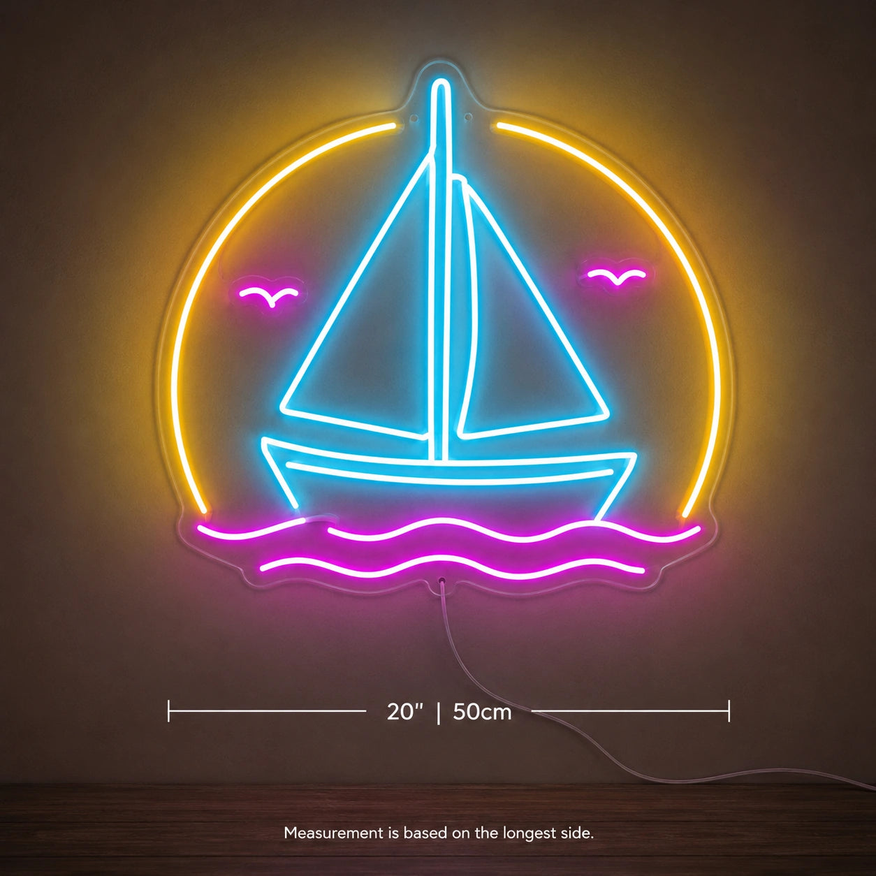 Sailboat Lake Neon Sign LED Neon Sign size image