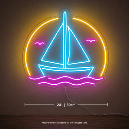 Sailboat Lake Neon Sign LED Neon Sign size image