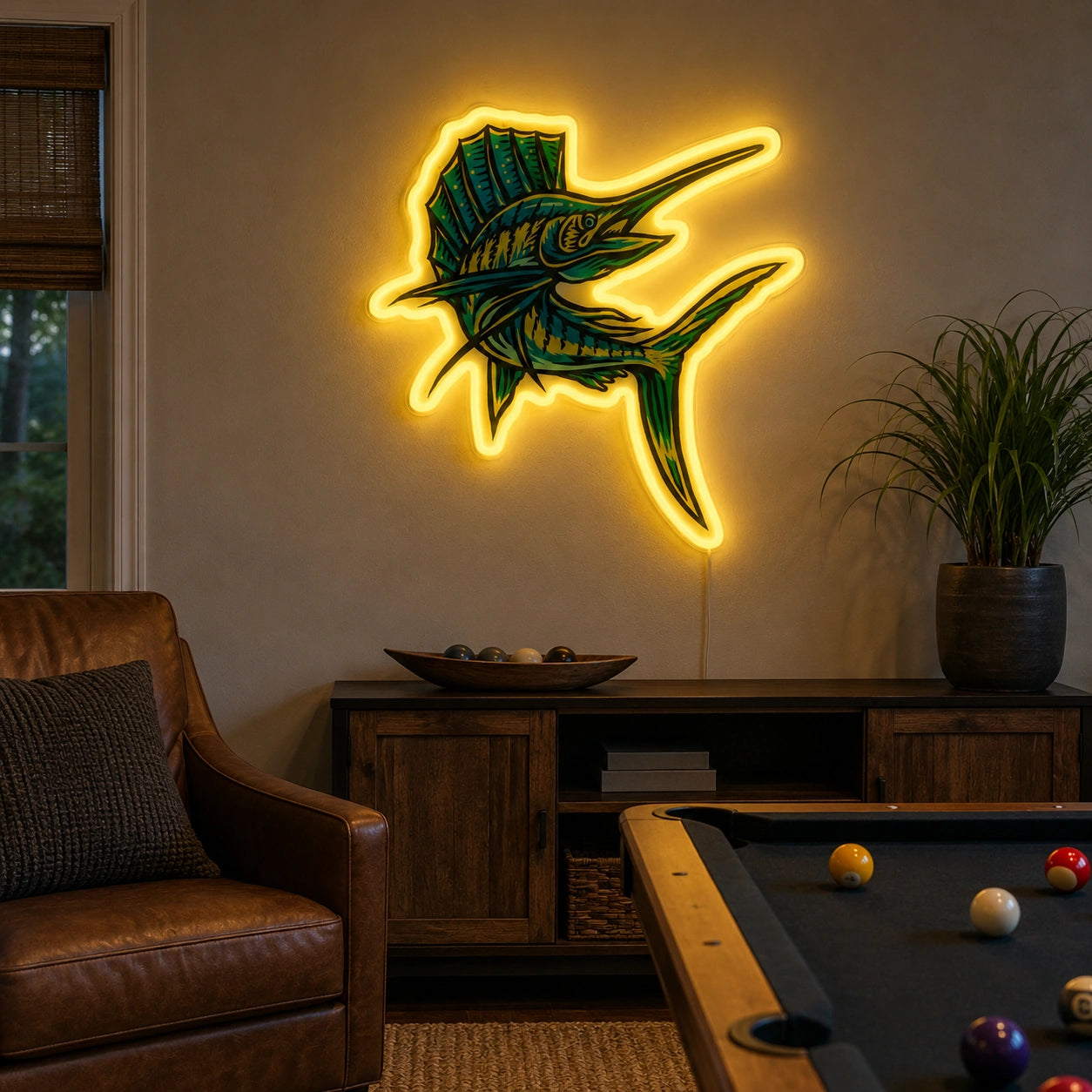 Sailfish LED Neon Sign real lifestyle scene