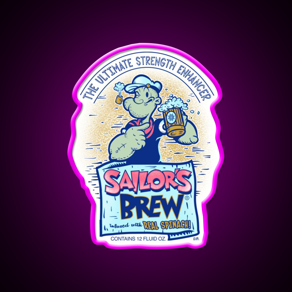 Sailors Brew Beer Bar Decor Led Neon Sign Rgb Color - Neon sign mounted on wall in room
