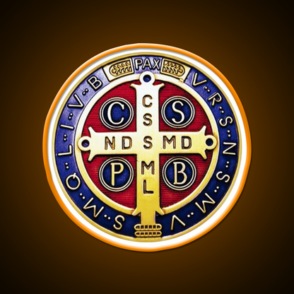 Saint Benedict Medal Crux Sancti Patris Cocktail Bar Decor Led Neon Sign Rgb Color - LED neon sign view 6