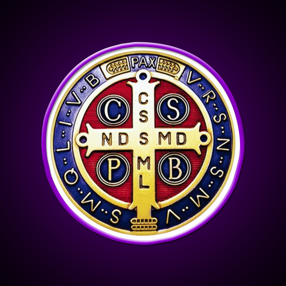 Saint Benedict Medal Crux Sancti Patris Cocktail Bar Decor Led Neon Sign Rgb Color - LED neon sign view 9