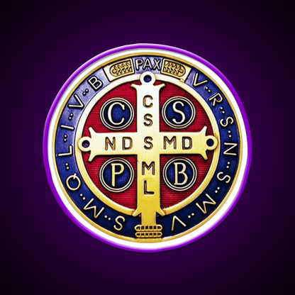 Saint Benedict Medal Crux Sancti Patris Cocktail Bar Decor Led Neon Sign Rgb Color - LED neon sign view 9