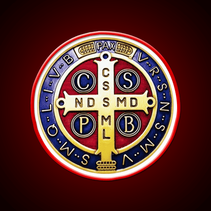 Saint Benedict Medal Crux Sancti Patris Cocktail Bar Decor Led Neon Sign Rgb Color - Shineneon