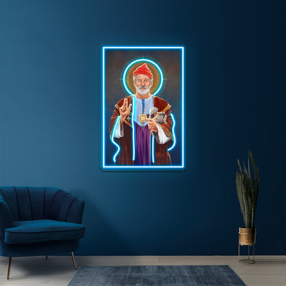 Saint Bill Of Murray Original Religious Painting Artwork Led Neon Signs