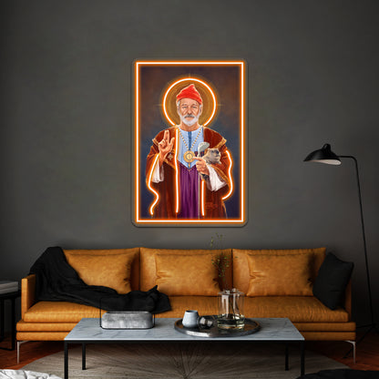 Saint Bill Of Murray Original Religious Painting Artwork Led Neon Signs