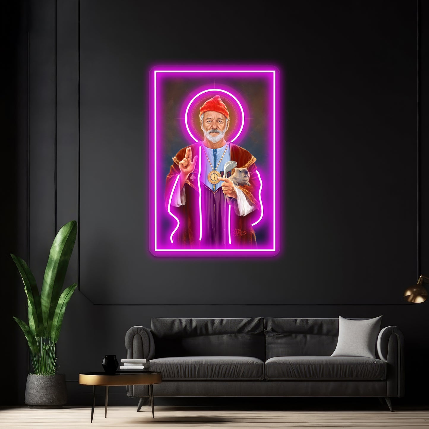 Saint Bill Of Murray Original Religious Painting Artwork Led Neon Signs