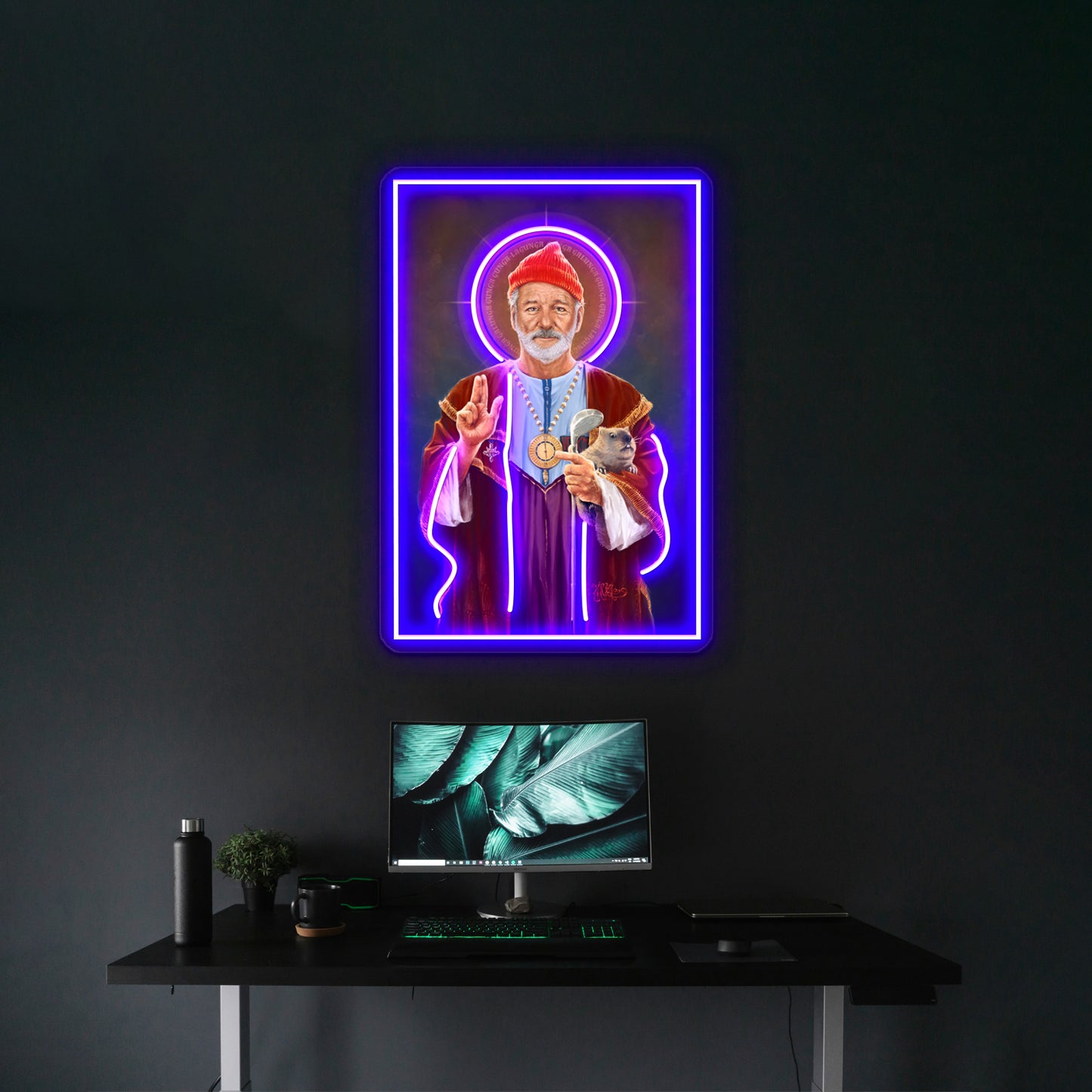 Saint Bill Of Murray Original Religious Painting Artwork Led Neon Signs