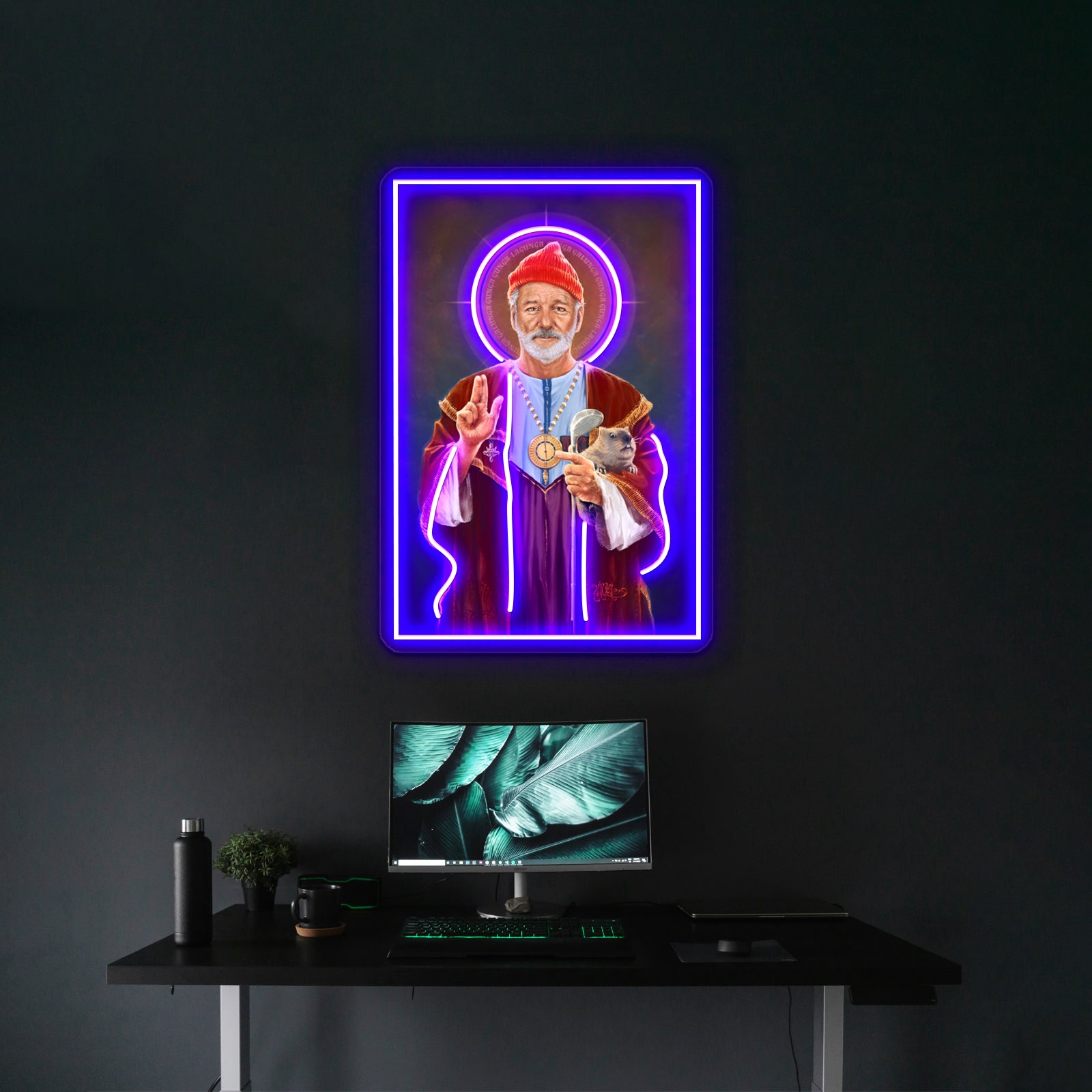 Saint Bill Of Murray Original Religious Painting Artwork Led Neon Signs | Shineneon