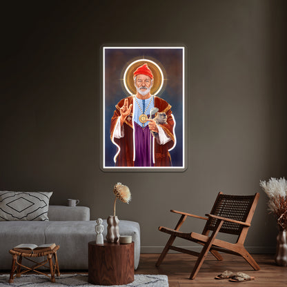 Saint Bill Of Murray Original Religious Painting Artwork Led Neon Signs