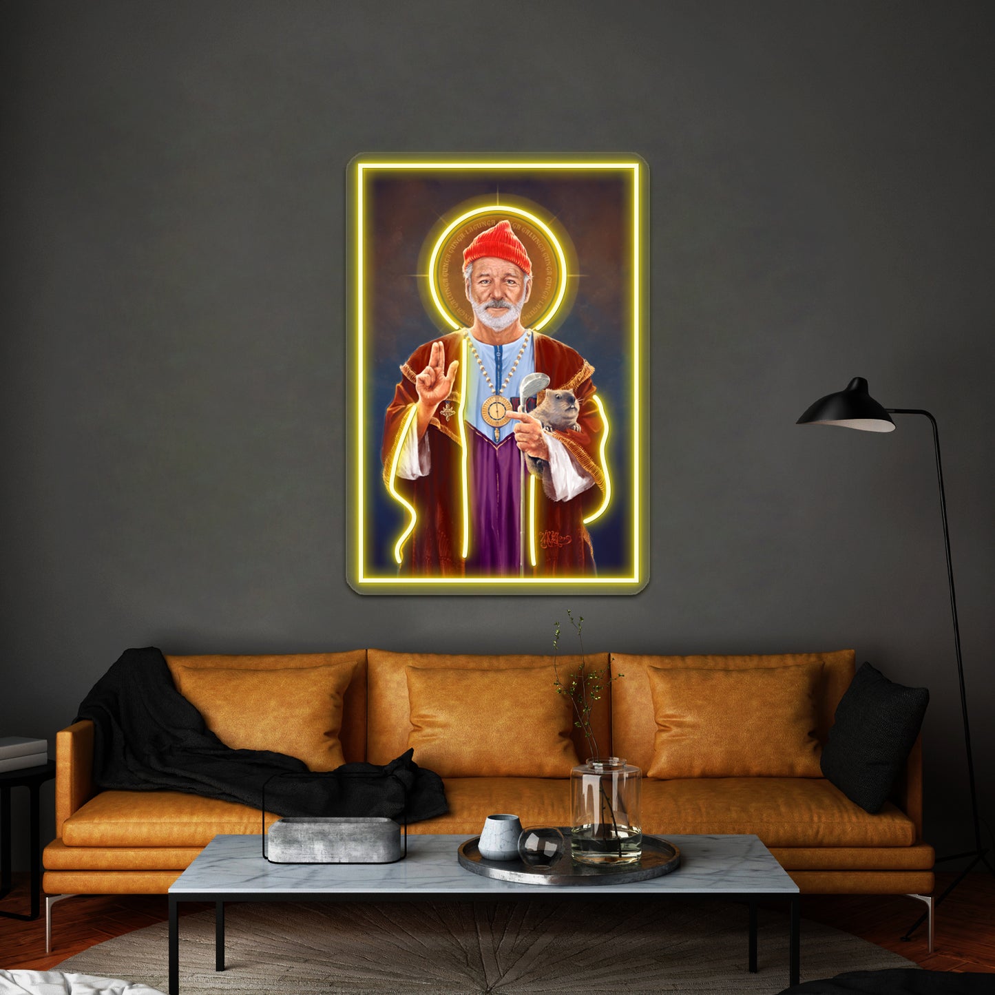 Saint Bill Of Murray Original Religious Painting Artwork Led Neon Signs