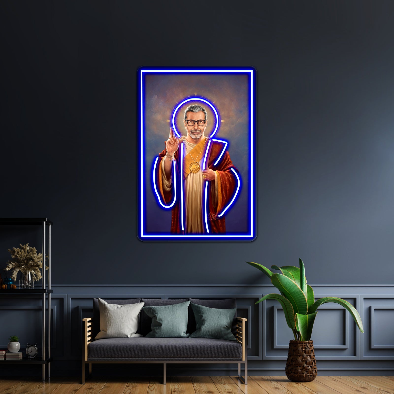 Saint Jeff Of Goldblum Original Religious Painting Artwork Led Neon Signs | Shineneon