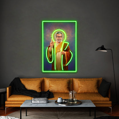 Saint Jeff Of Goldblum Original Religious Painting Artwork Led Neon Signs