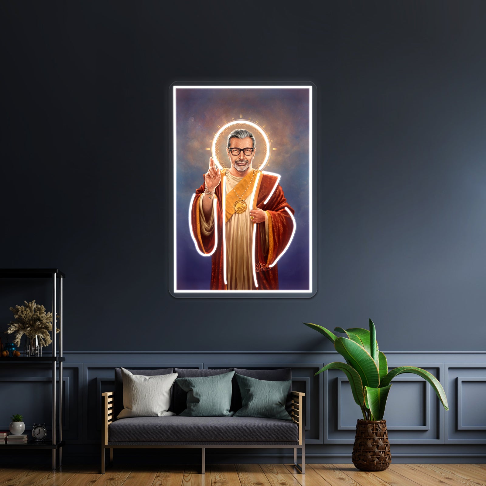 Saint Jeff Of Goldblum Original Religious Painting Artwork Led Neon Signs | Shineneon