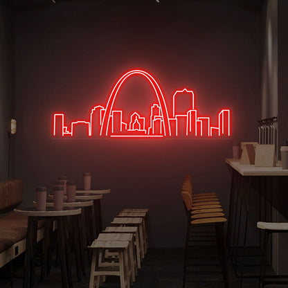 Saint Louis City Skyline Led Neon Sign Wall Decor Office Bar | Shineneon