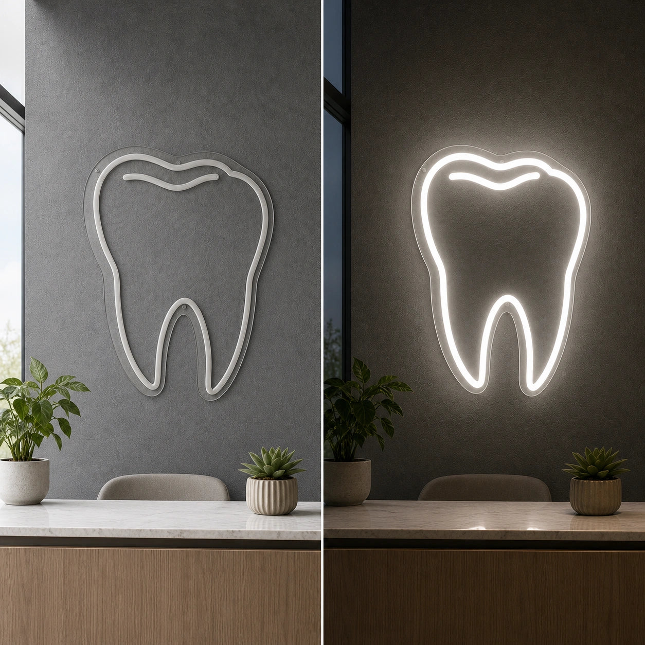 Saint Main LED Neon Sign Garage Man Cave Neon Sign day and night comparison