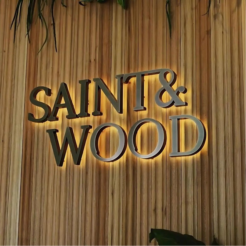 Saint Wood 3D Backlit Channel Letters Led Light Sign - Shineneon