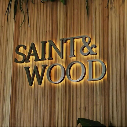 Saint Wood 3D Backlit Channel Letters Led Light Sign - Shineneon