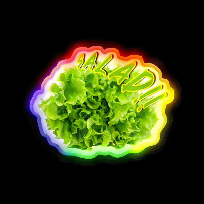 Salad Vegetable Fast Food Led Neon Sign For Burger Place Rgb Color - LED neon sign close-up detail