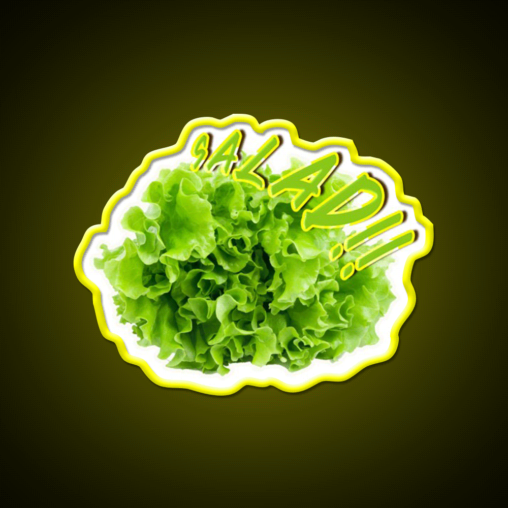 Salad Vegetable Fast Food Led Neon Sign For Burger Place Rgb Color - Custom LED neon sign front view