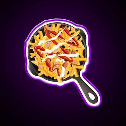 Salchipapa In A Pan Snack Food Led Neon Sign Rgb Color - Shineneon