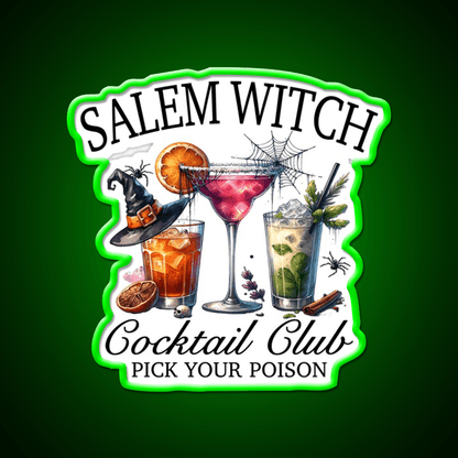 Salem Witch Cocktail Club Cocktail Bar Decor Led Neon Sign Rgb Color - Shineneon