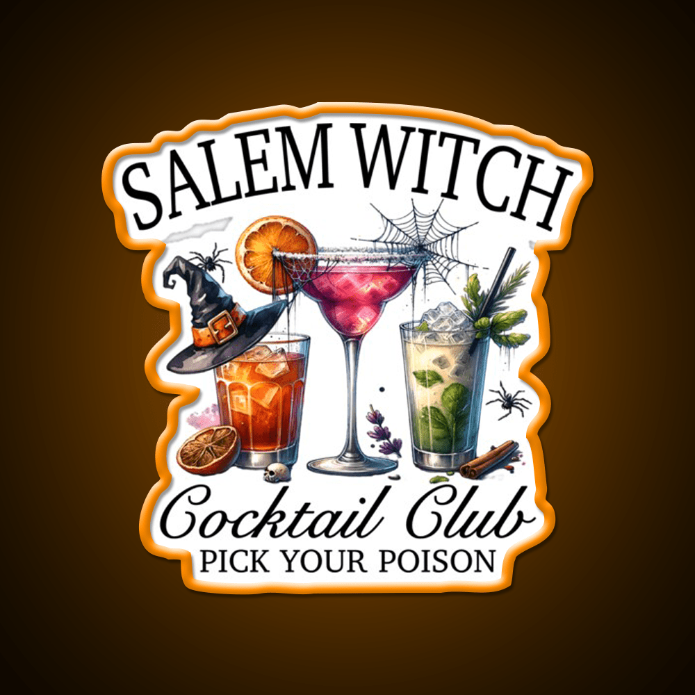 Salem Witch Cocktail Club Cocktail Bar Decor Led Neon Sign Rgb Color - Shineneon
