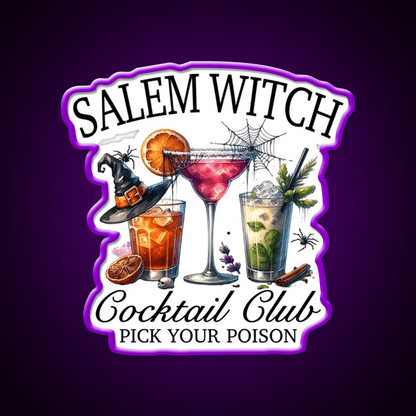 Salem Witch Cocktail Club Cocktail Bar Decor Led Neon Sign Rgb Color - Shineneon
