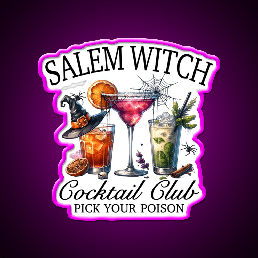 Salem Witch Cocktail Club Cocktail Bar Decor Led Neon Sign Rgb Color - Shineneon