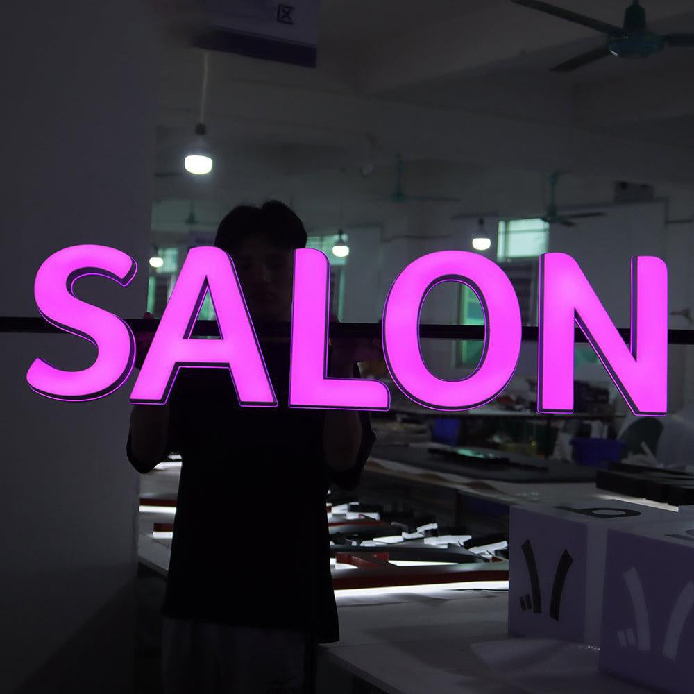 Salon 3D Frontlit Letters Metal Led Sign