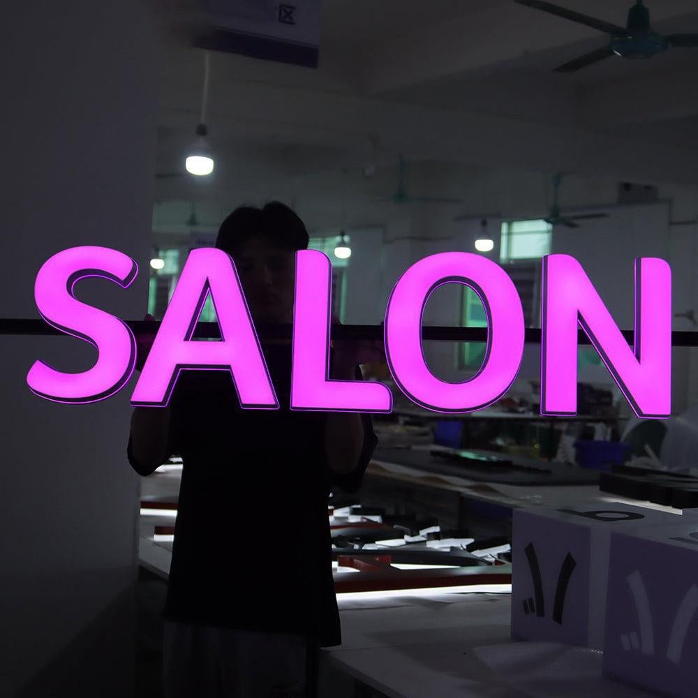 Salon 3D Frontlit Letters Metal Led Sign - Shineneon