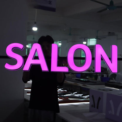 Salon 3D Frontlit Letters Metal Led Sign - Shineneon