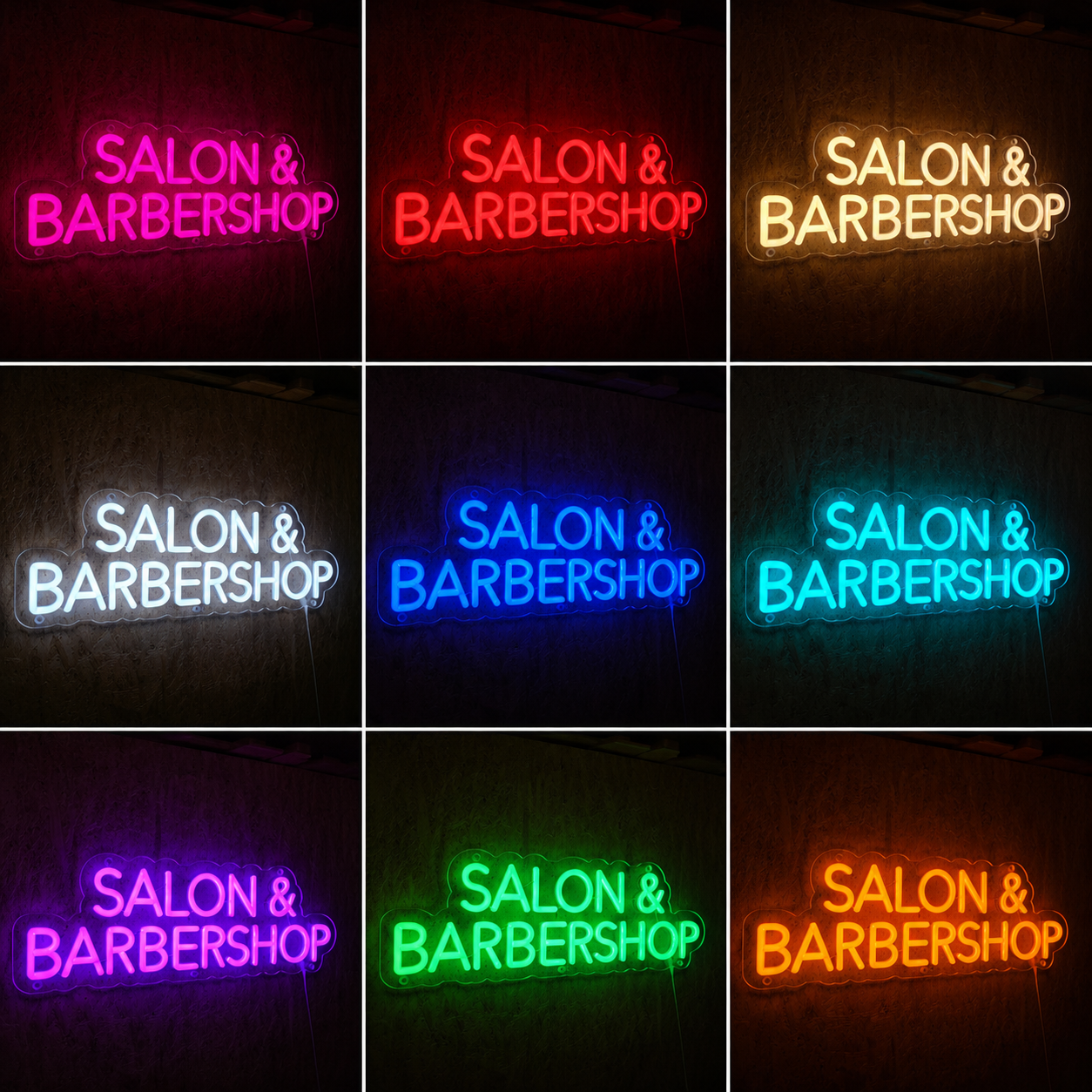 Salon And Barbershop LED Neon Sign - 05 Color Grid