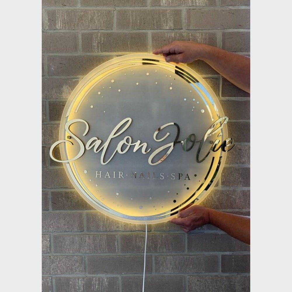 Salon Jolie Hair Nails Spa Acrylic Business Logo Sign - Shineneon