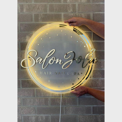 Salon Jolie Hair Nails Spa Acrylic Business Logo Sign - Shineneon