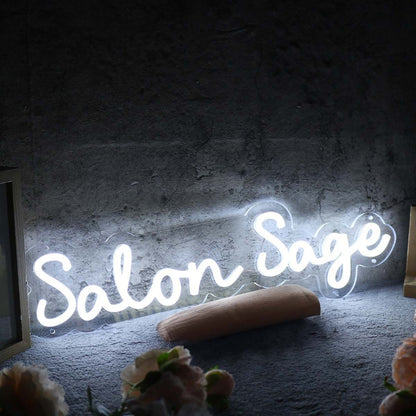 Salon Sage White Led Neon Sign | Shineneon