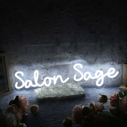 Salon Sage White Led Neon Sign | Shineneon