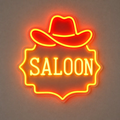 Saloon Cowboy Hat Garage Neon Sign Vintage LED Neon Sign main product image