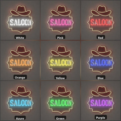 Saloon Cowboy Hat Garage Neon Sign Vintage LED Neon Sign - Shineneon