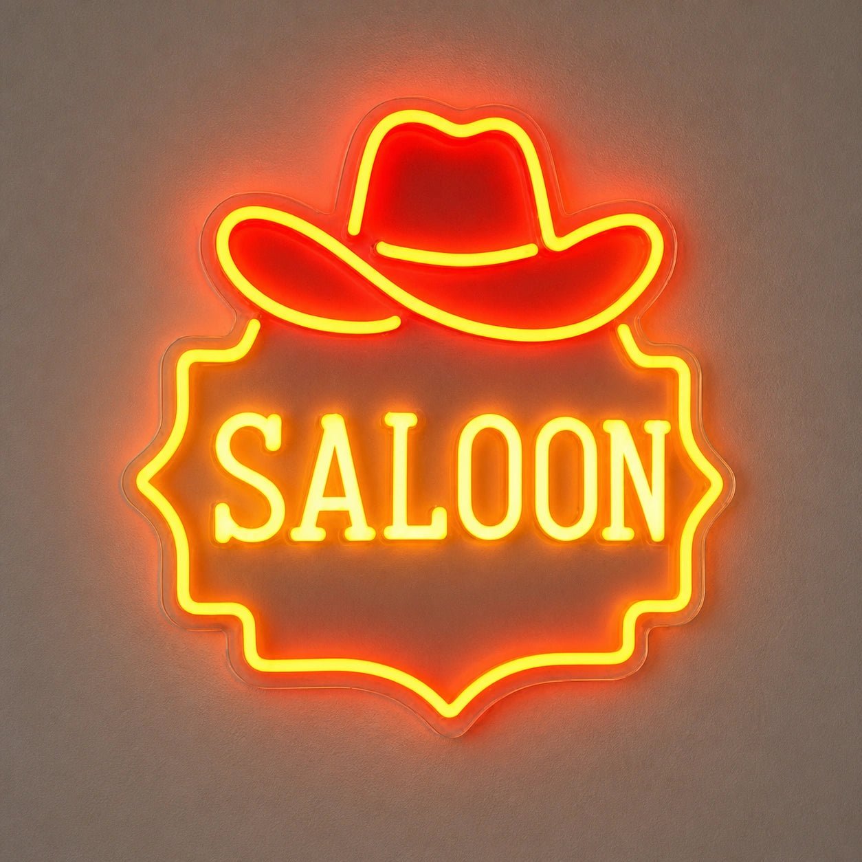 Saloon Cowboy Hat Garage Neon Sign Vintage LED Neon Sign - Shineneon