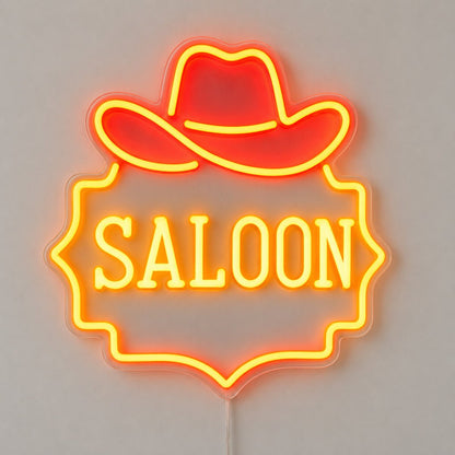 Saloon Cowboy Hat Garage Neon Sign Vintage LED Neon Sign Garage Neon Sign - Shineneon