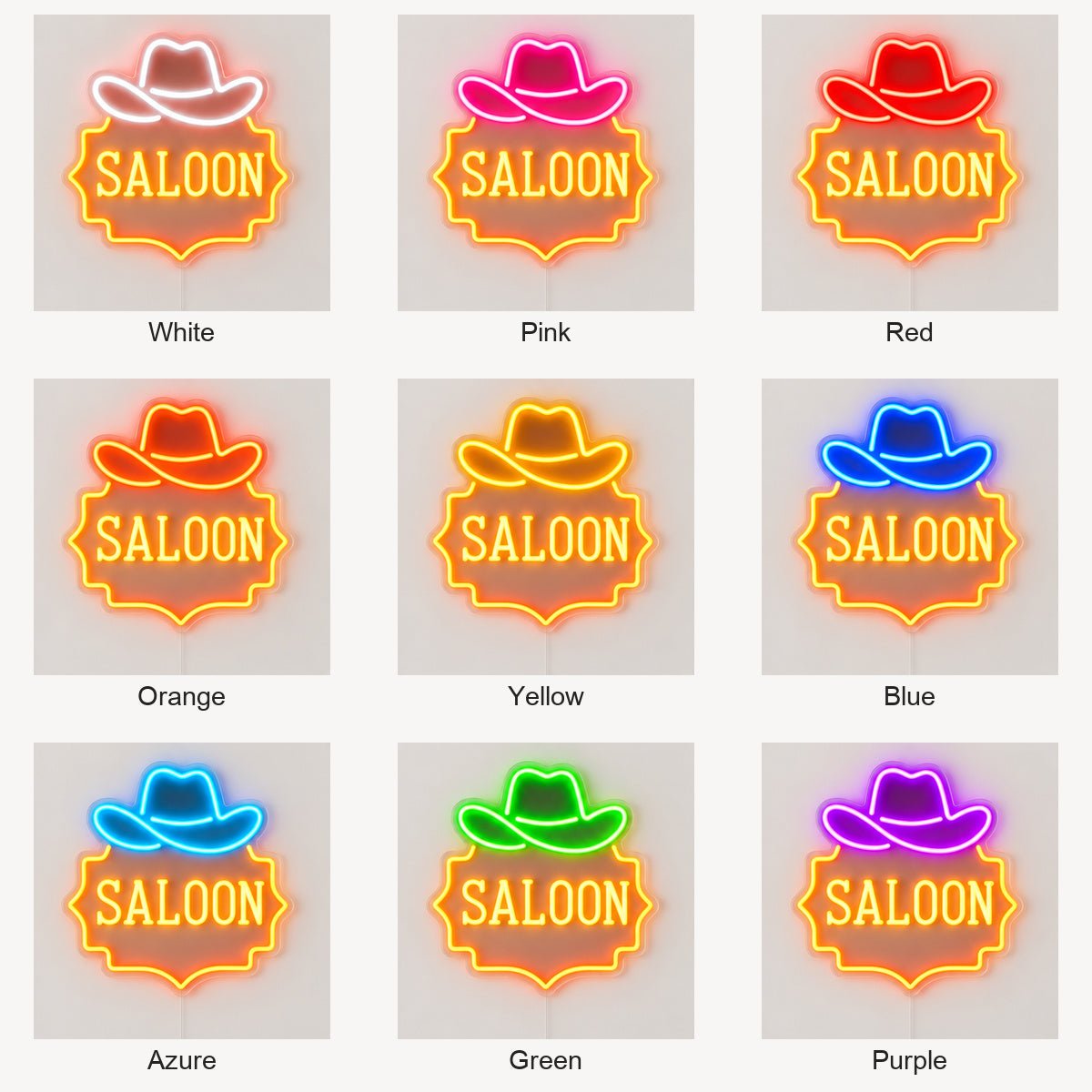 Saloon Cowboy Hat Garage Neon Sign Vintage LED Neon Sign Garage Neon Sign - Shineneon