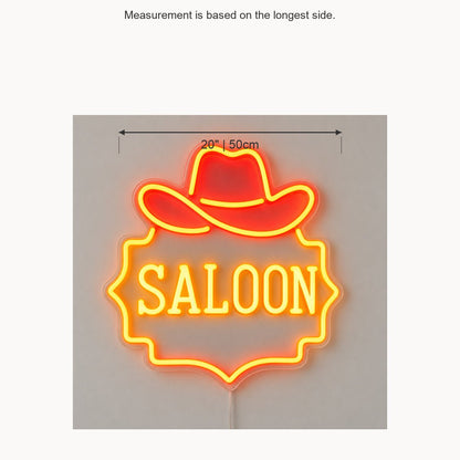 Saloon Cowboy Hat Garage Neon Sign Vintage LED Neon Sign Garage Neon Sign - Shineneon