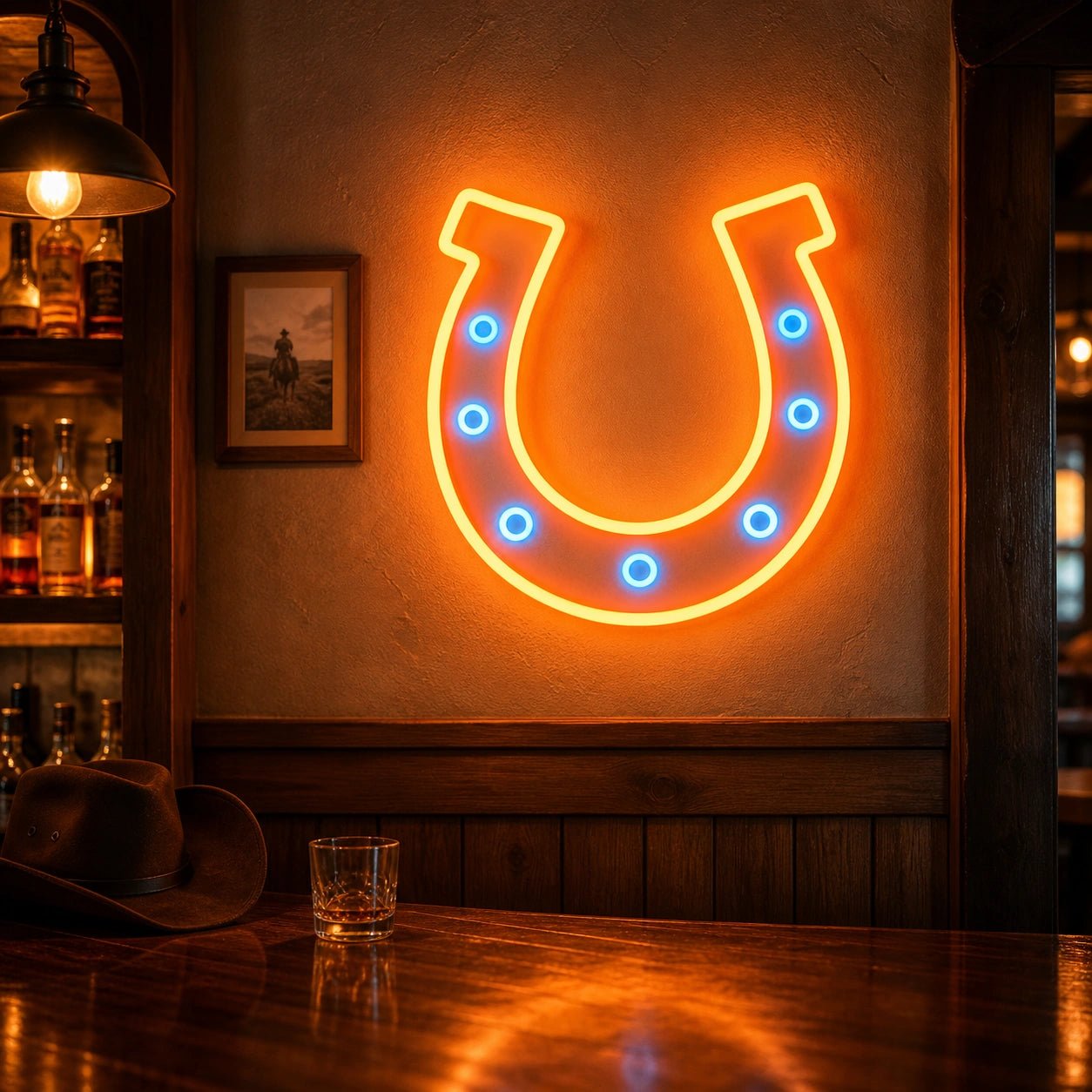 Saloon Horseshoe Vintage LED Neon Sign - Shineneon
