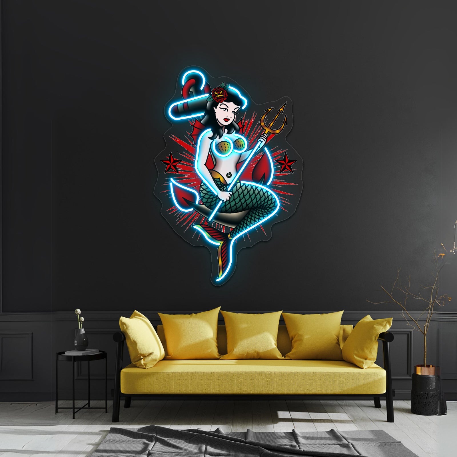 Saltydog American Traditional Nautical Mermaid Artwork Led Neon Signs | Shineneon